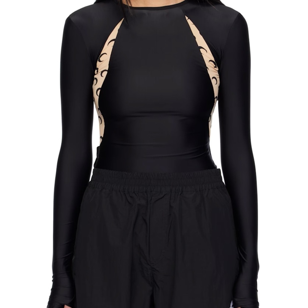 Marine Serre Black and Tan Moon Bodysuit